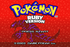 Pokemon Priti Ruby - Johto Starters Title Screen